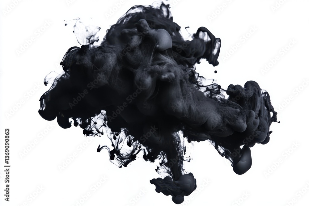 Black and white grunge ink splat isolated on a white background for artistic and edgy design themes Black and white grunge ink splat isolated on a white background for artistic and edgy design themes