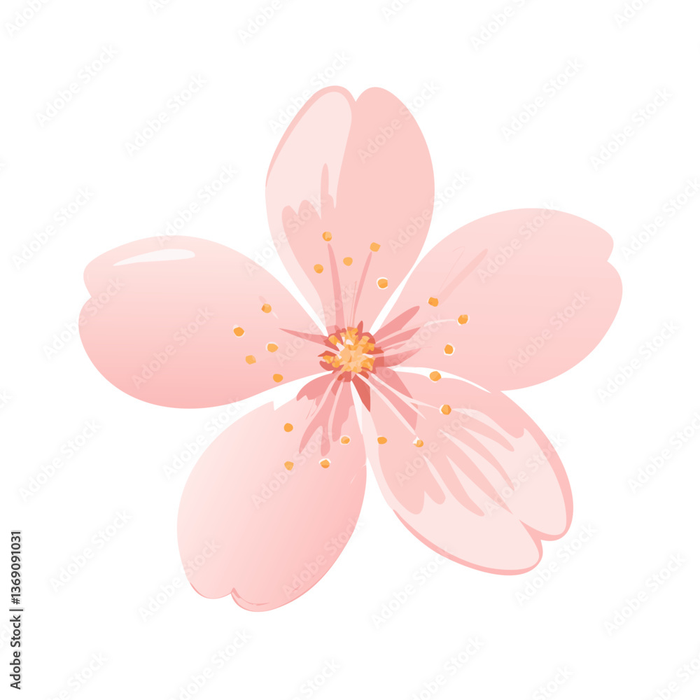 Fototapeta premium Whimsical Blossoms: A Playful Tree and Petal Collection