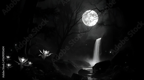 scary graveyard in the night