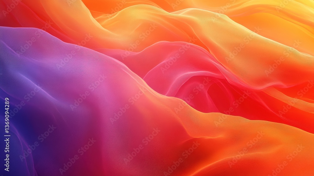 Obraz premium Colorful Flowing Fabric Texture in Vibrant Shades of Orange and Purple