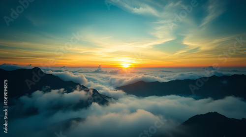 sunrise over the mountains