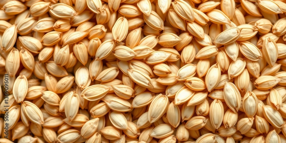 Close-up of plump, organic oat grains, showcasing texture and natural color, energy, plant-based Close-up of plump, organic oat grains, showcasing texture and natural color, energy, plant-based