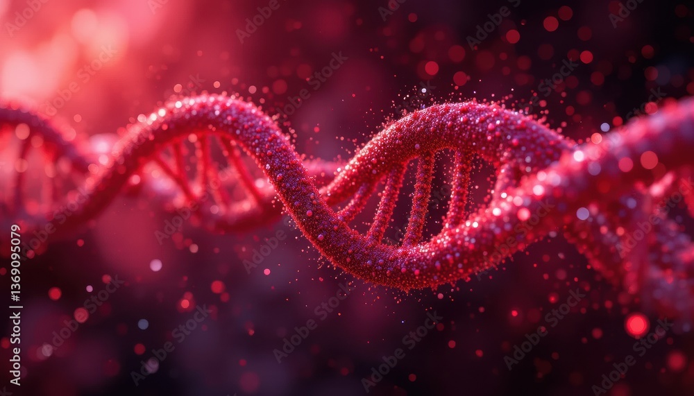 Vibrant Red DNA Structure A Dynamic Genetic Visualization Vibrant Red DNA Structure A Dynamic Genetic Visualization