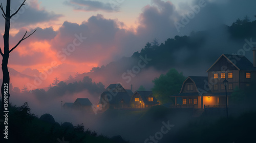 misty morning in the mountains