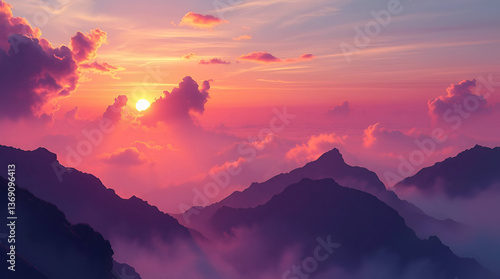 sunset in the mountains