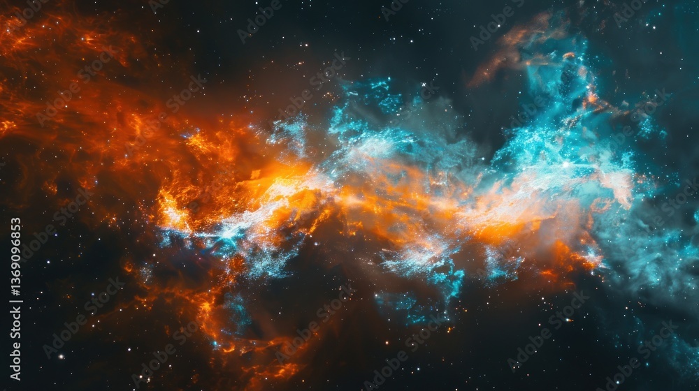 Fototapeta premium Cosmic Nebula with Vivid Colors