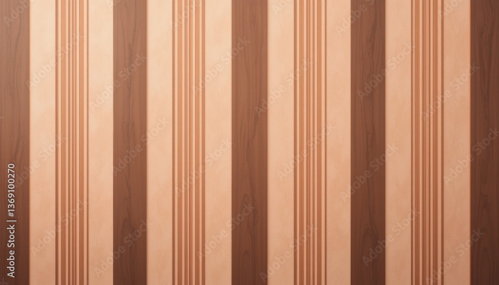 Fototapeta premium Elegant Peach and Brown Striped Design Warm, Inviting Vertical Stripes Texture Background