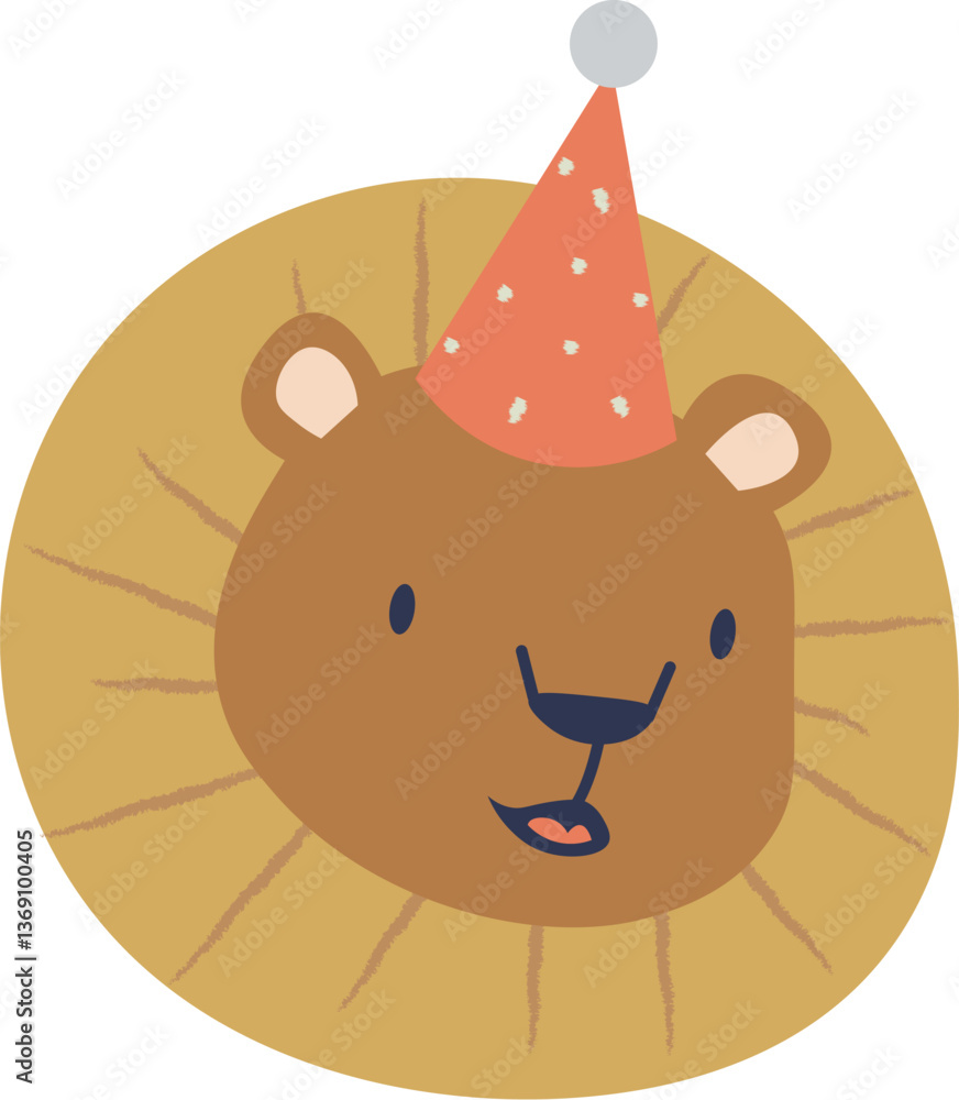 Lion with Party Hat Lion with Party Hat