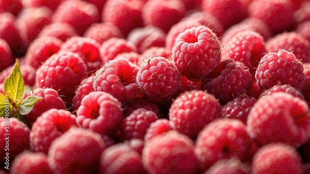 A close-up view of fresh, plump raspberries, A close-up view of fresh, plump raspberries,