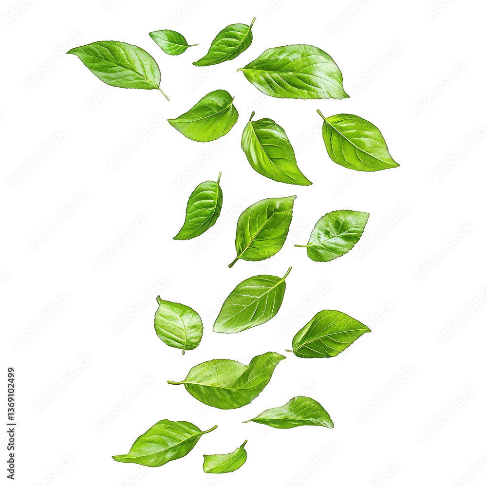 Fototapeta premium Green Leaves - isolated on white background
