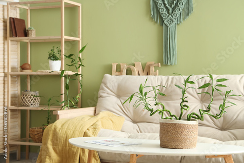 Stylish interior of green l...