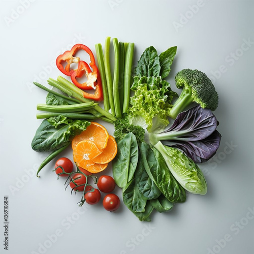 fresh vegetables on a white background