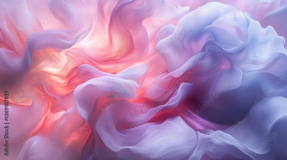Fototapeta premium Ethereal Swirls of Soft Colors in Abstract Fabric Texture