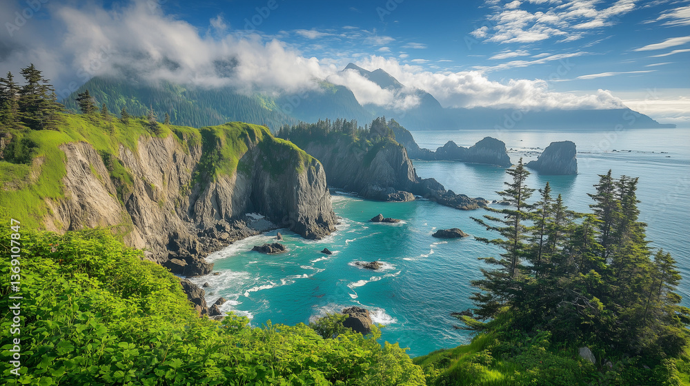 Fototapeta premium Mountain with beautiful natural background and national park 