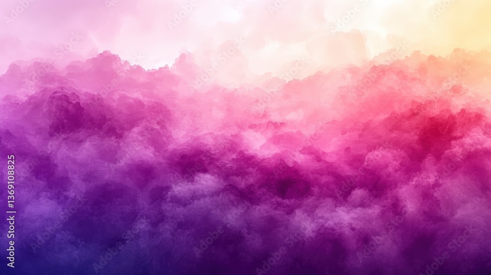 Fototapeta premium Vibrant Colorful Abstract Clouds in Gradient Pink Purple Yellow Hues