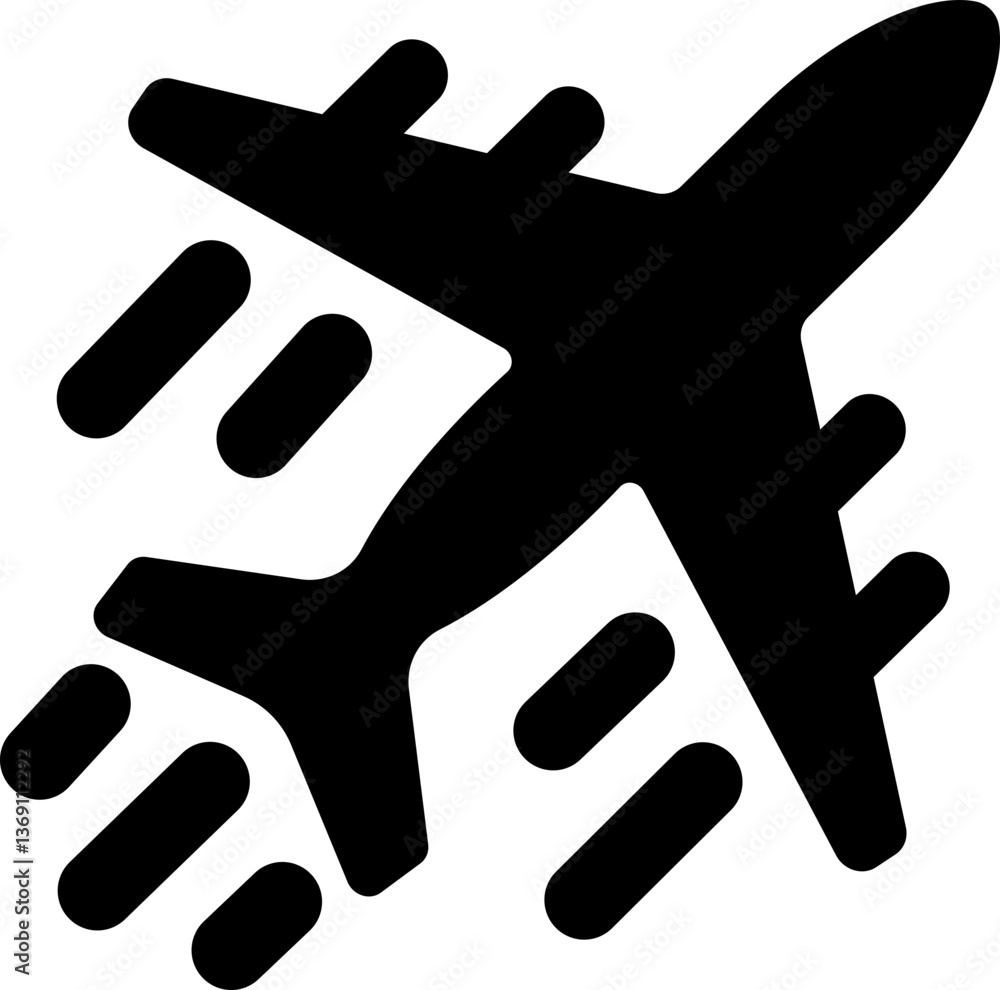 Airplane aviation icon in flat. isolated on transparent background Airplane aviation icon in flat. isolated on transparent background