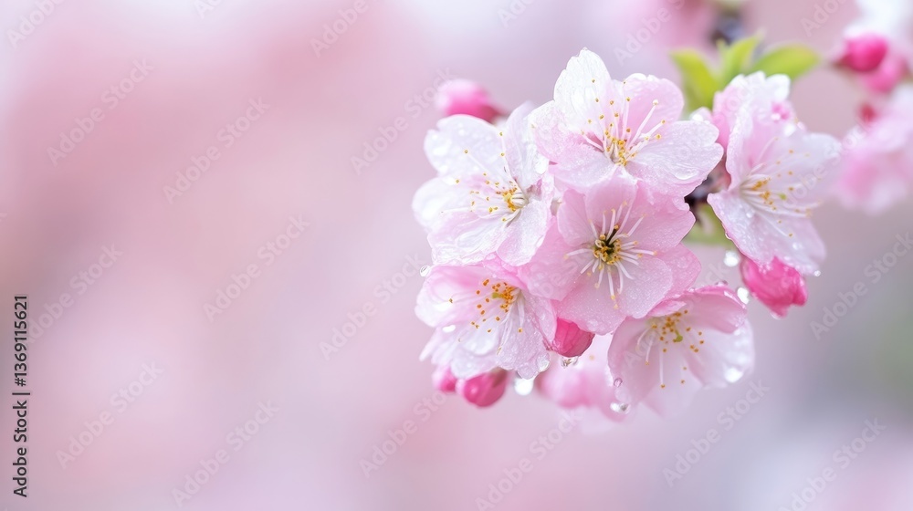 Delicate pink cherry blossoms in soft focus Delicate pink cherry blossoms in soft focus