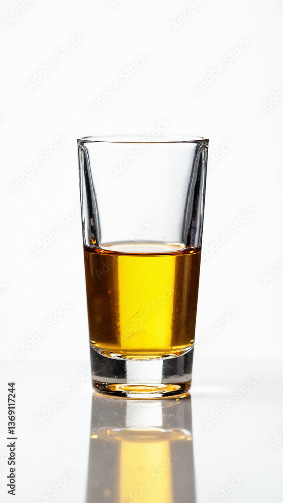 A high-resolution tequila shot glass filled with golden tequila, perfect for advertising, menus, and digital marketing. A high-resolution tequila shot glass filled with golden tequila, perfect for advertising, menus, and digital marketing.