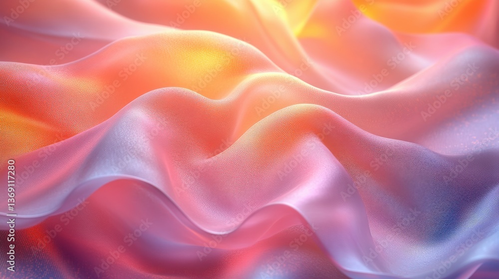 Obraz premium Soft Flowing Fabric in Elegant Shades of Pink and Orange Texture