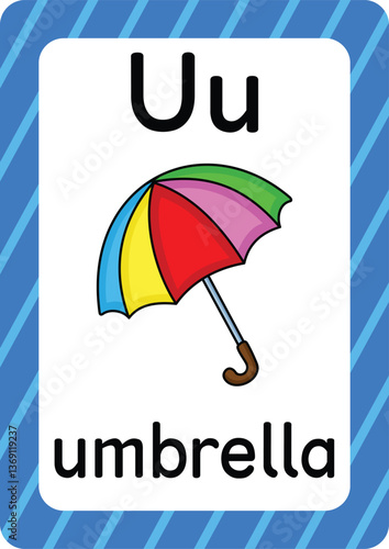 A-Z Alphabet Flashcards Set - 26 Letter Tracing Cards with Cute Illustrations | Printable Phonics Learning Tool for Preschool, Kindergarten & ESL Teachers | Vector ABC Educational Clipart