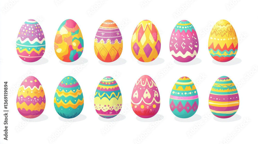 set of easter eggsA template of a collection of painted easter eggs celebrating a Happy Easter with green meadow transparent background set of easter eggsA template of a collection of painted easter eggs celebrating a Happy Easter with green meadow transparent background