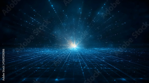Abstract Futuristic Blue Light Design Background