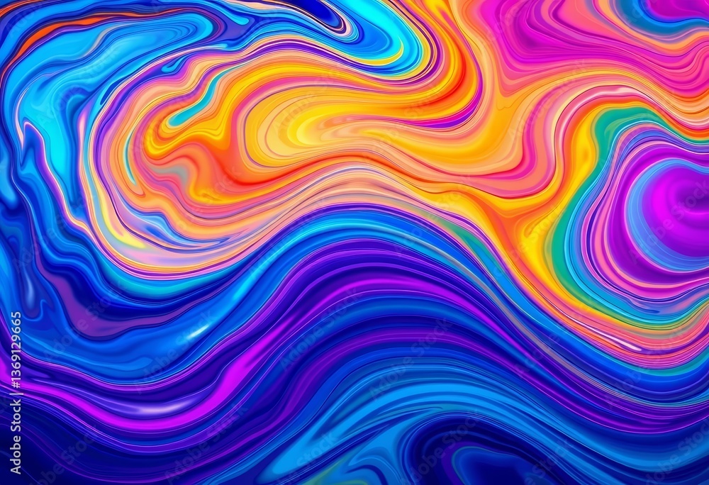 Fluid, swirling rainbow wave pattern; vibrant, abstract, energy, motion, psychedelic, wave Fluid, swirling rainbow wave pattern; vibrant, abstract, energy, motion, psychedelic, wave