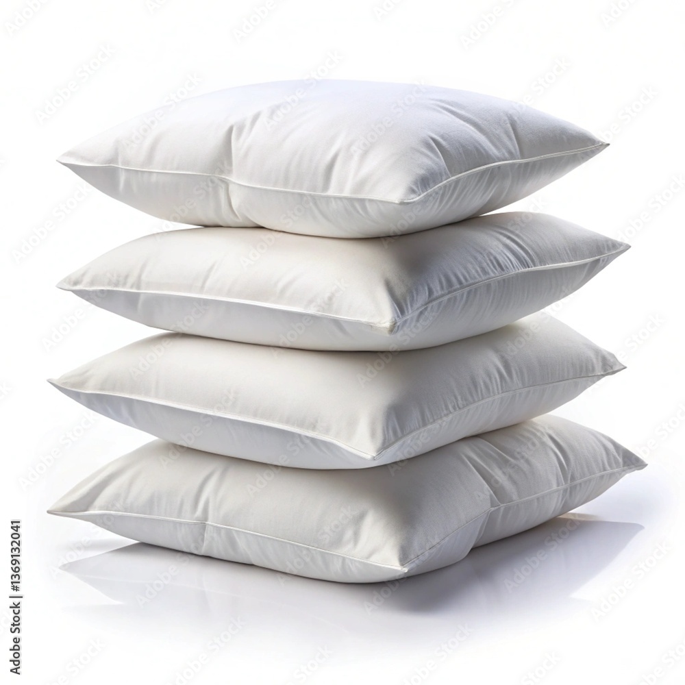 Fototapeta premium Soft white pillows isolated on white background.
