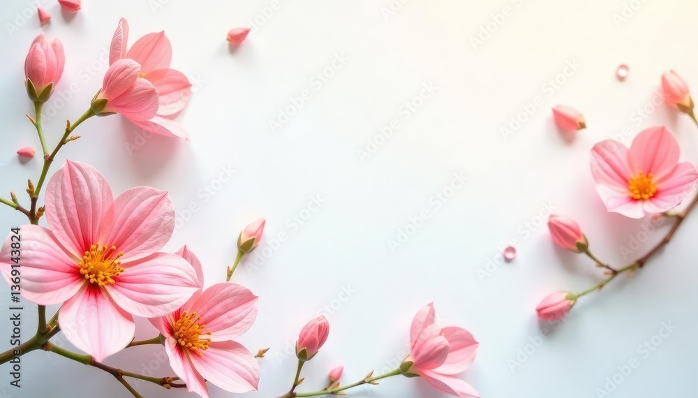 Abstract white background with delicate floral elements suggesting beauty , organic, flowers, floral Abstract white background with delicate floral elements suggesting beauty , organic, flowers, floral