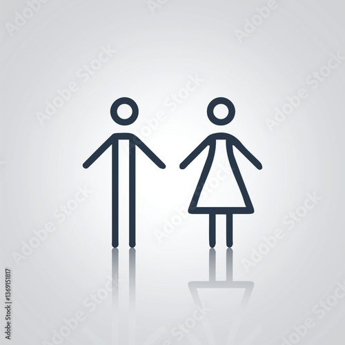 Pictograms of a man and a woman, signs on the restroom doors