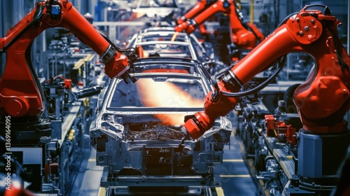Wallpaper Mural A fully automated automotive production line assembling car bodies. Torontodigital.ca