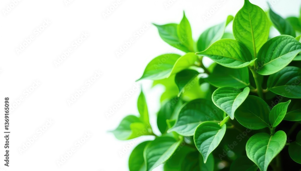 Lush green plant with intricate leaves isolated on white background, verdant, plant life, botanical Lush green plant with intricate leaves isolated on white background, verdant, plant life, botanical