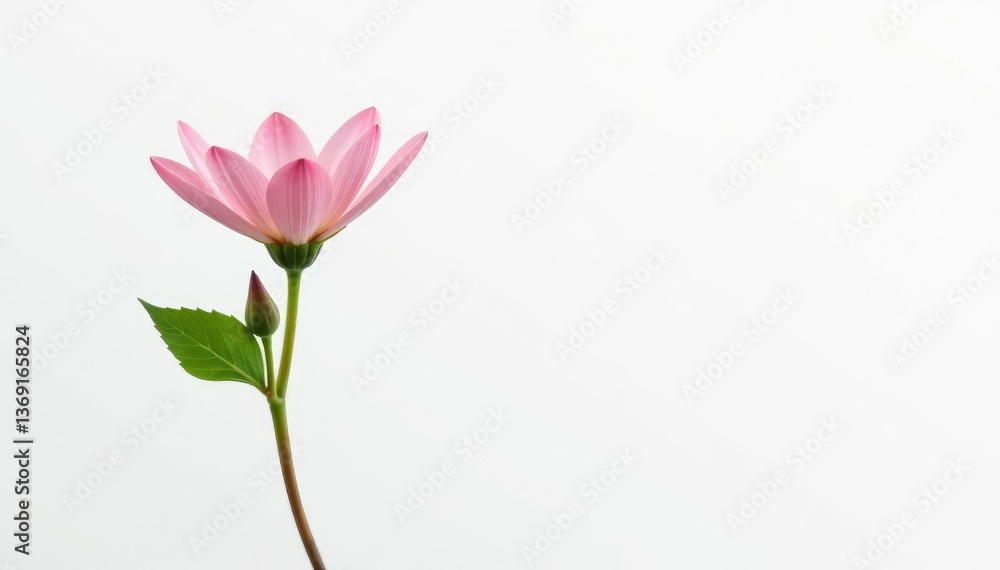 Single flower bud isolated on white background, petals, small, tiny Single flower bud isolated on white background, petals, small, tiny