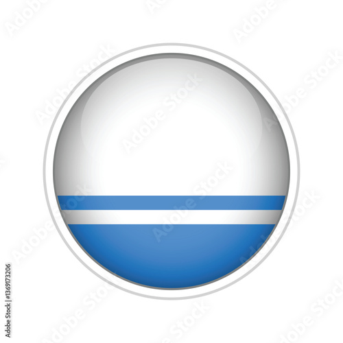 National flag of Altai Republic Glossy Half Sphere Vector 