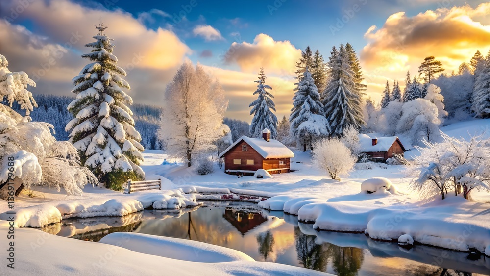 An environment filled with snow. An environment filled with snow.