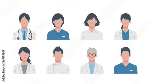 Set of faces of Medical Professionals