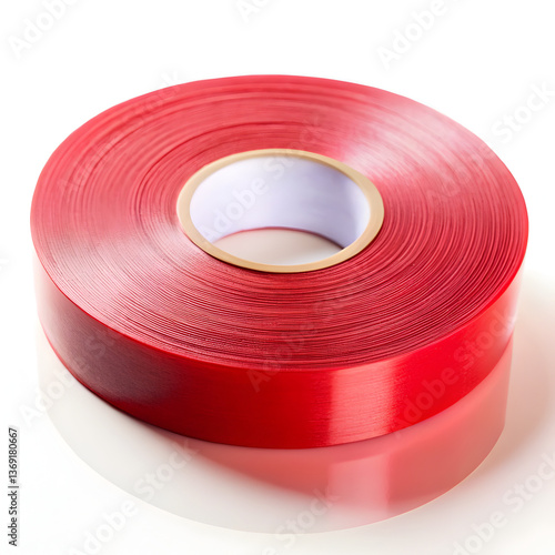 Red  VHB tape isolated on white background