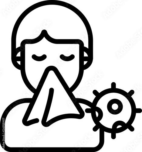 sick person Illustration on a white background.