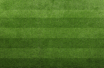 Football field with markings on green turf