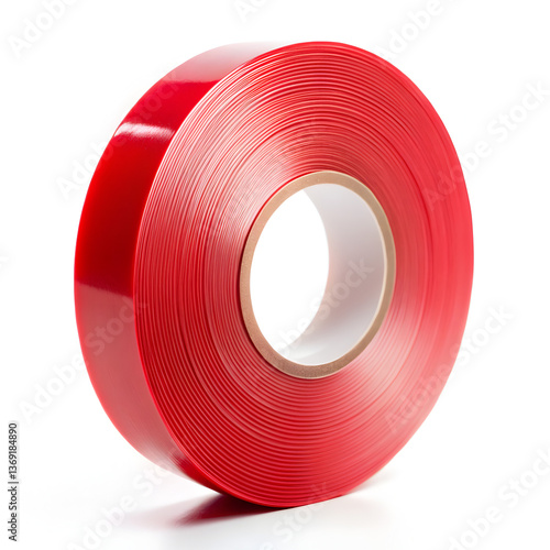 Red  VHB tape isolated on white background