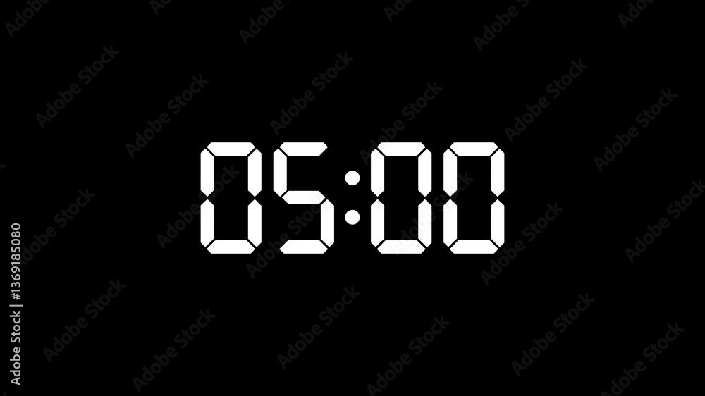 10 second countdown digital clock on black background. 10 second countdown digital clock on black background.