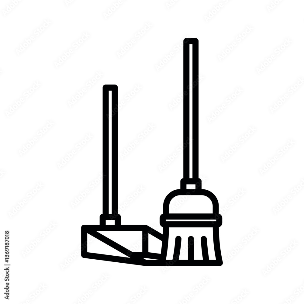 broom icon vector design template elegant style broom icon vector design template elegant style