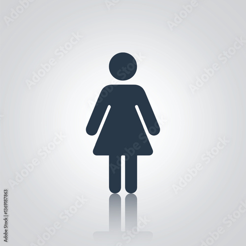 Pictograms of a girl toilet door signs, icons
