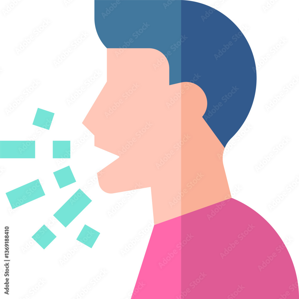 sneezing Illustration on a white background sneezing Illustration on a white background