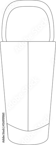 Minimalist Sleeping Bag Icon – Outline Vector for Camping, Hiking, and Outdoor Adventure