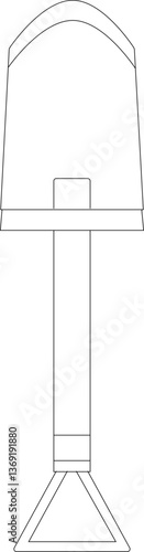 Minimalist Shovel Icon – Outline Vector for Gardening, Construction, and Outdoor Activities