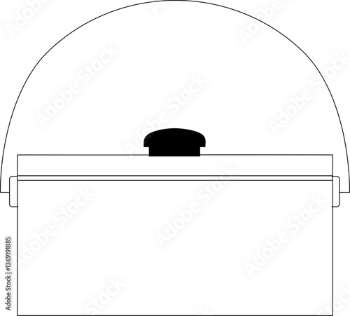 Minimalist Cooking Pan Icon – Outline Vector for Kitchen, Culinary, and Restaurant Design