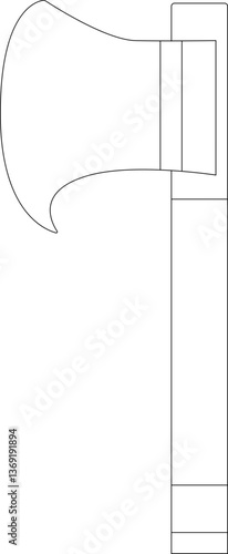 Minimalist Ax Icon – Outline Vector for Construction, Carpentry, and Repair Work