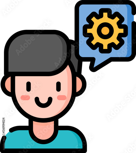 thinking Illustration on a white background.