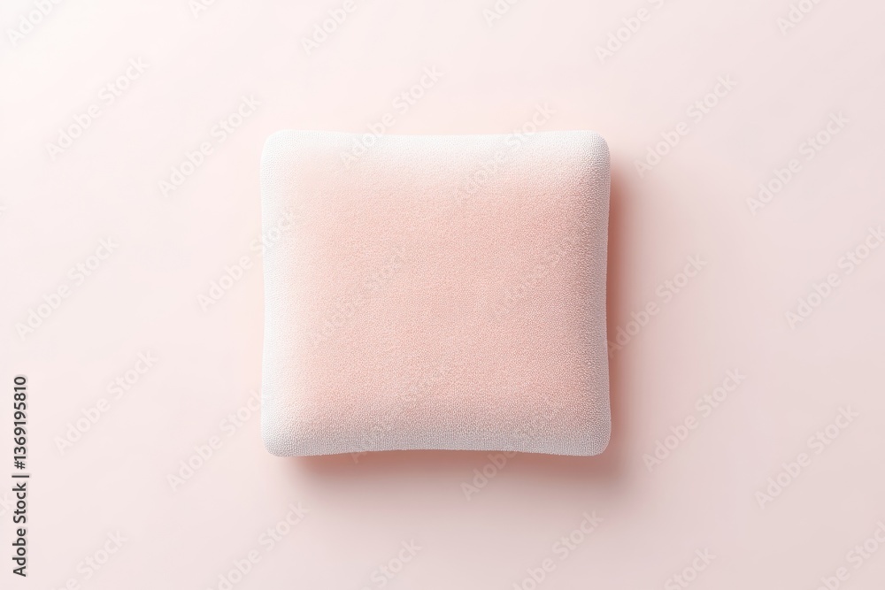 Fototapeta premium Square, soft, pale pink velvet jewelry box